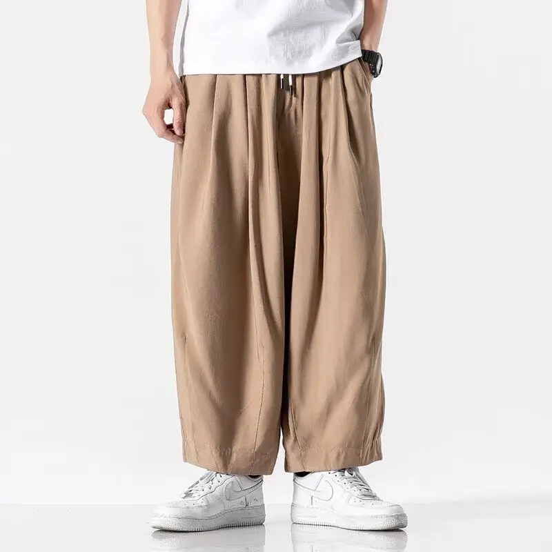 

Baggy Harajuku Style Men Pants Plus Size M-5XL New Pink Khaki Streetwear Male Basics Summer Autumn Cotton Loose Leisure Trousers