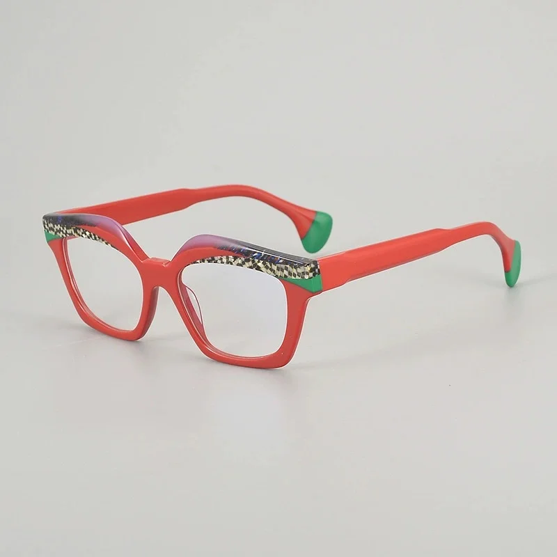 Belight البصرية خمر القط العين شكل اليدوية الملونة الجمع بين خلات الرجعية النظارات الإطار وصفة طبية عدسة 258