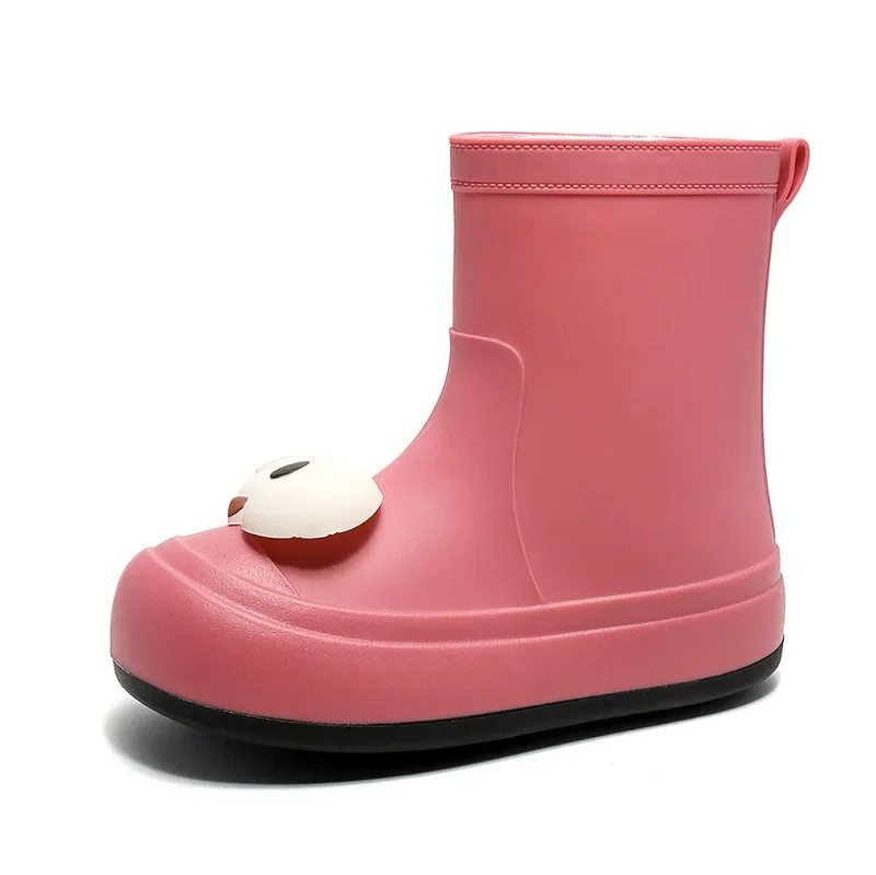 Nuove donne moda stivali da pioggia a metà polpaccio cartone animato impermeabile donna stivali da pioggia in PVC scarpe da acqua antiscivolo stivali da pioggia all'aperto