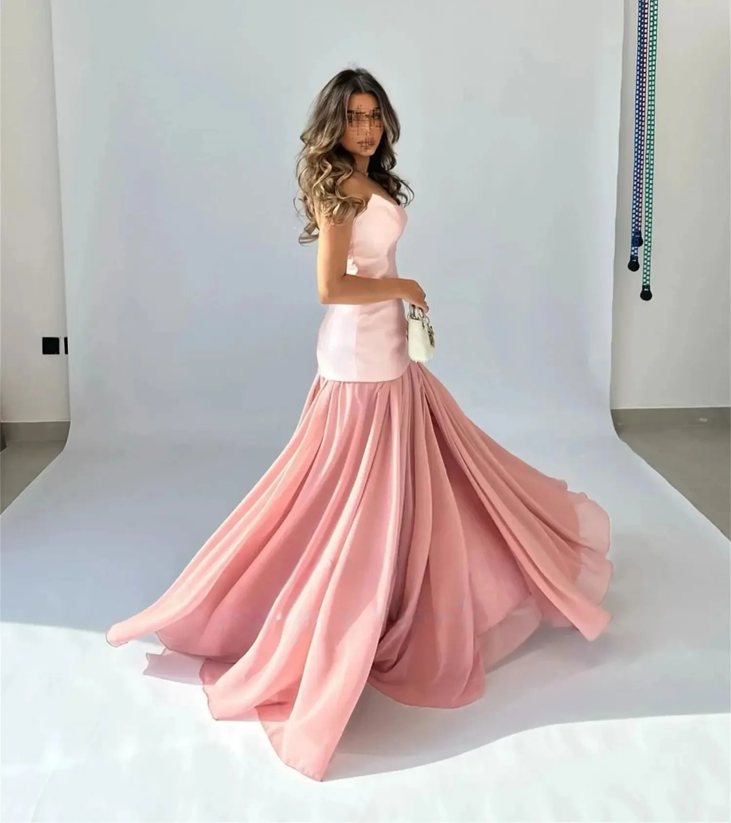 Rosa formelles langes maßgeschneidertes Anlasskleid Abendkleider Pastrol Unisex Jersey Retro Dubai Saudi Arabisch Israel Abschlussball Maßgeschneidert