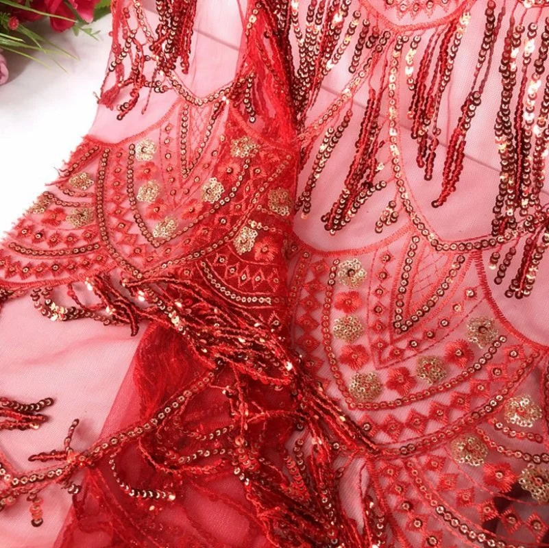 Bling Tassel Sequin Designer Fabric By The Meter,Sew Dress Suspenders Wedding Dress Performance Clothes Fabric 2022 INS HOT