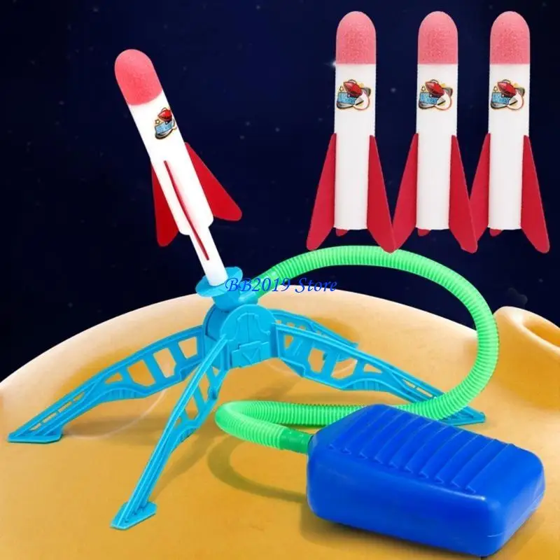 Q0KB dzieci rakiety powietrzne na świeżym powietrzu strzelanie stopami zabawka gąbka szybuje rakiety skok sportowa gra na dla