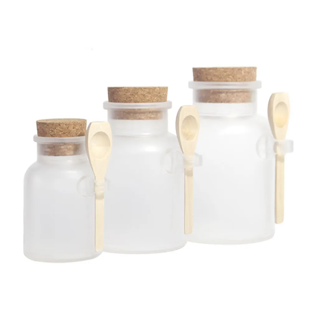 3Pcs Frosted ABS Plastic Bath Salt Bottle Storage Set for Spice Organization Salt Pepper Skincare DIY Subpackaging