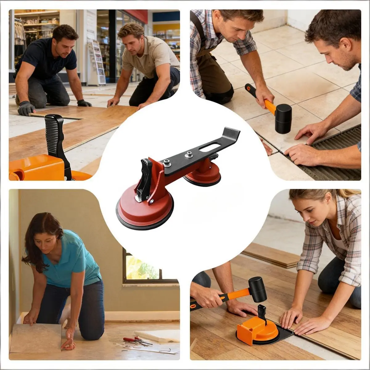 

Light Weight Floor Suction Cup Tool Double-Claw Suction Cup Laminate Repair Heavy-Duty Flooring Installation Tool