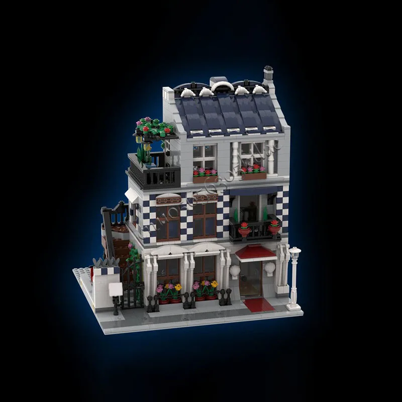 2018PCS MOC Customize City Street View Wine Degustation Build Model DIY Custom Puzzle Technology Creative Assembly Kids Toy Gift