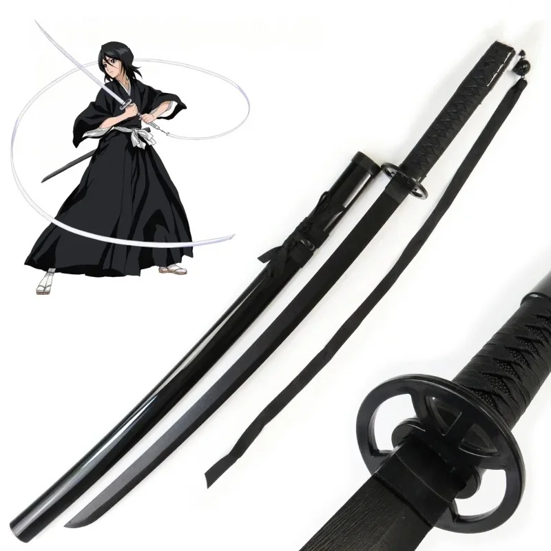 NONE 104 cm Anime Bleach Katana Kuchiki Rukia Schwert Cosplay Prop Holz Ninja Messer Echte Größe Japanische Katana Samurai Säbel Kind spielzeug 9