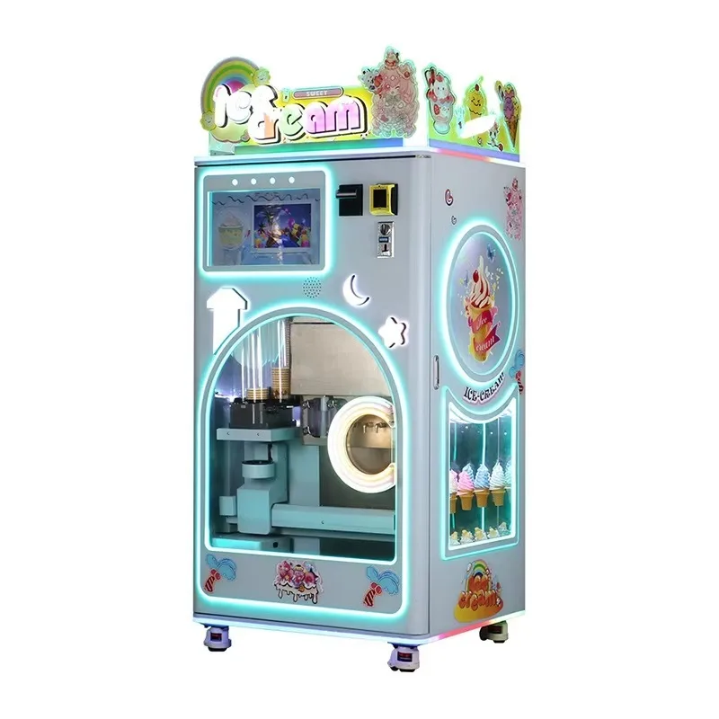 Children Friendly Ice Cream Vending Machine Simple Interface Easy Tap Purchase Unmanned Self Service Selling Machine