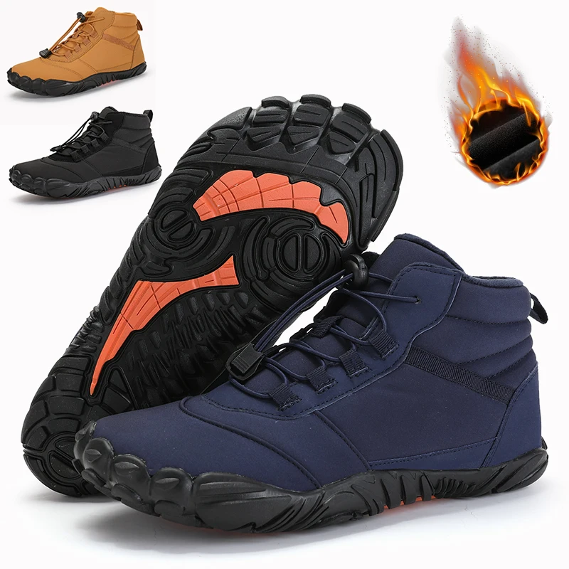 

Brand New Winter Boots for Men Women Snow BareFoot Outdoor Five-finger Non-slip Warm Fur Casual Ankle Boots Hiking Sneakers