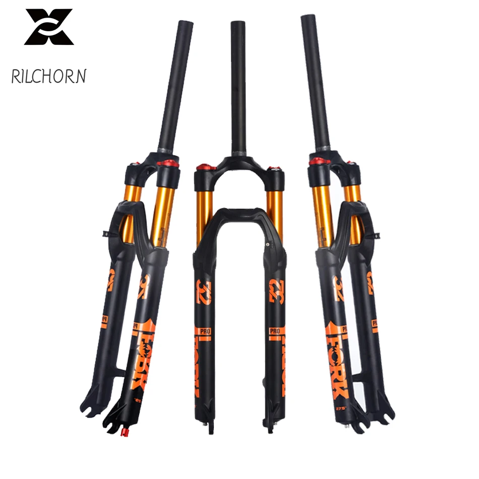 

RILCHORN MTB Fork 27.5 29 Frame Air Suspension Fork Bicycle Magnesium Alloy HL RL Remote Control Mountain Bike Forks QR