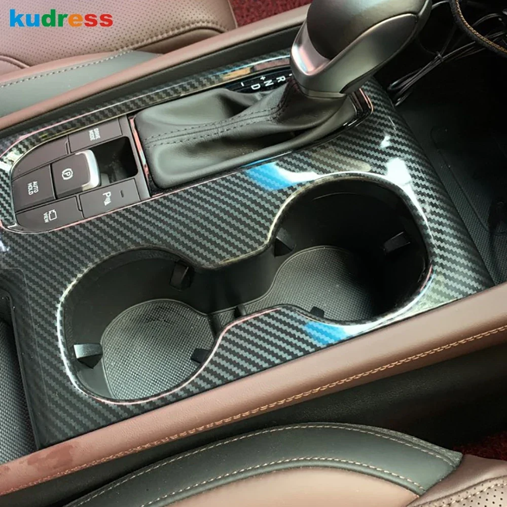 Per Hyundai Santa Fe 2019 2020 2021 Auto In Fibra di Carbonio Center Console Scatola Del Cambio Pannello di Copertura Trim Accessori Interni