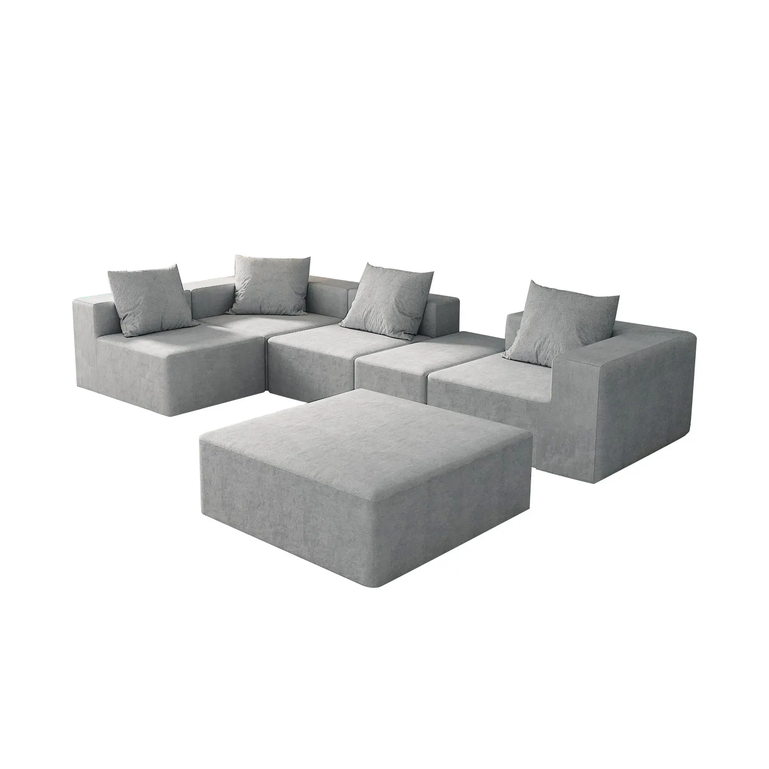 Factory Custom-made High-density Foam Durable Modular Compressible Living Room and Bedroom Multifunctional Velvet Coat Sofa