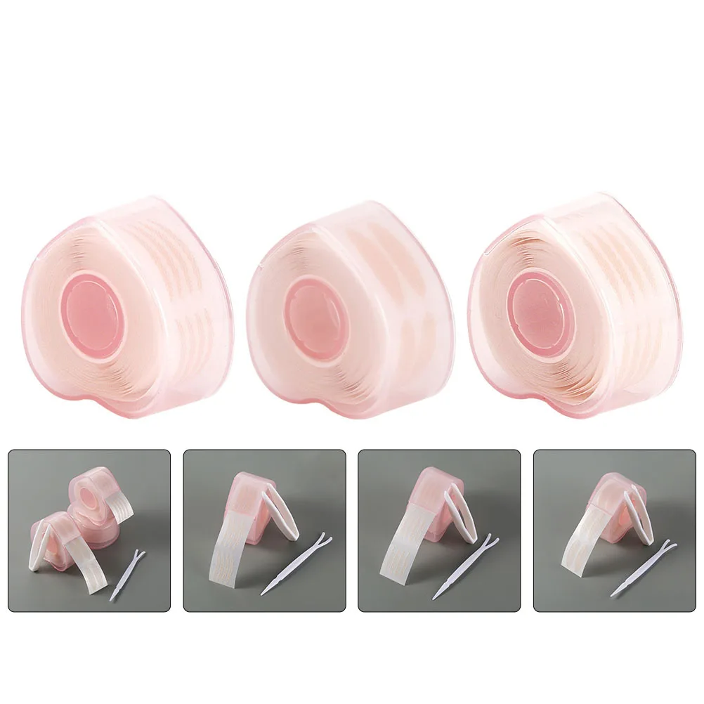 3 Rollen Augenlid-Shaping-Aufkleber, Spitze, doppelte Augenklappen, wiederverwendbar, Make-up-Zubehör, natürlicher Look, Beauty-Tool für Frauen