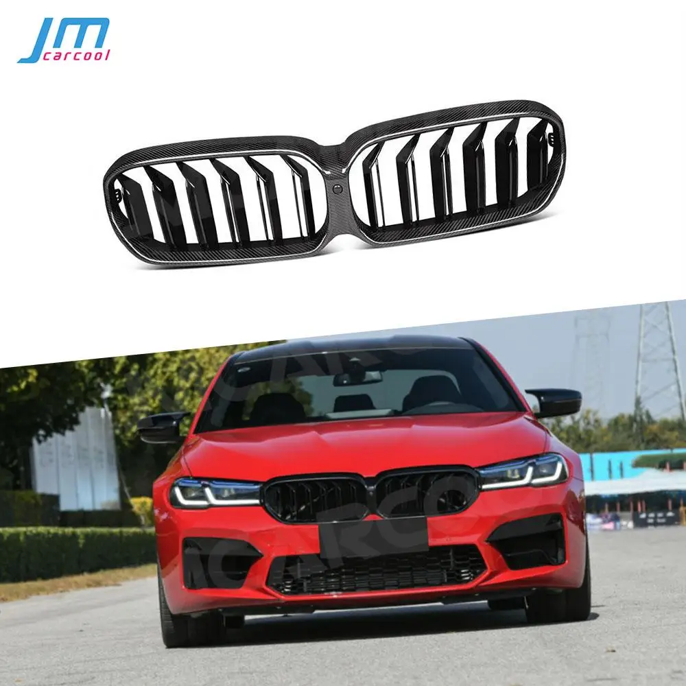 

Carbon Fiber Front Bumper Grille for BMW 5 Series G30 G38 F90 M5 2020-2022 Trim Strips Front Kidney Grille Hood Grills ABS Kits