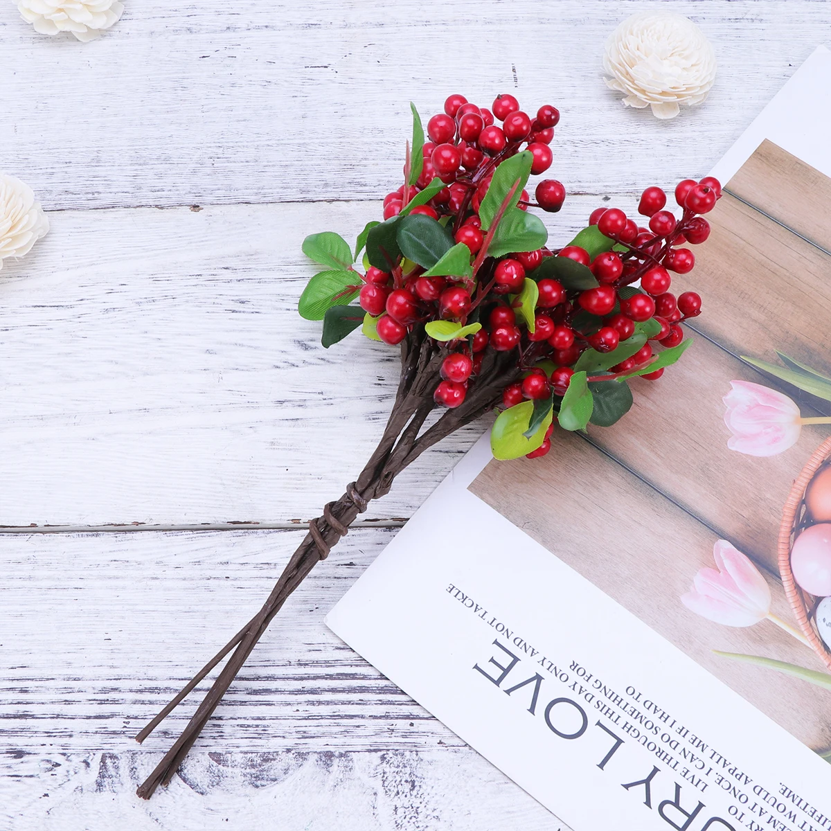 

12 Pcs Berries Decorative Artificial Fruits Lifelike Christmas Home Lifelike Berries Decoration Blueberries nament