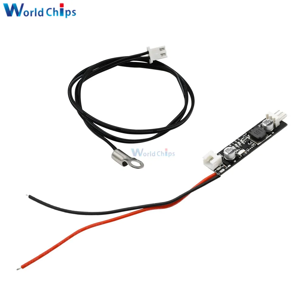 DC 12V 2-3 Wire 4 Wire Small Fan Temperature Control Speed Controller Speed Digital Display Noise Reduction Module with Probes