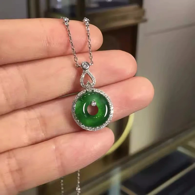 Natural Donut Necklace Women, Fashionable , Agate Clavicle Chain, Jade Pendant Jewelry