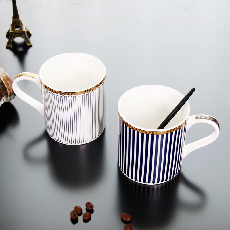 Luxury Bone China Cup Large Capaci Coffee Milk Cup Creative Couple Mugs Simple Faion Home Use Water Cup Ele Sle