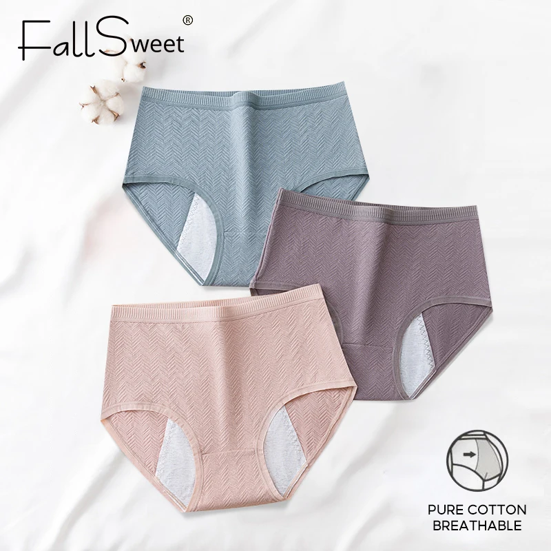 

FallSweet Menstrual Panties for Women High Waist Physiology Underpants Menstruation Panties Plus Size Menstrual Period Underwear