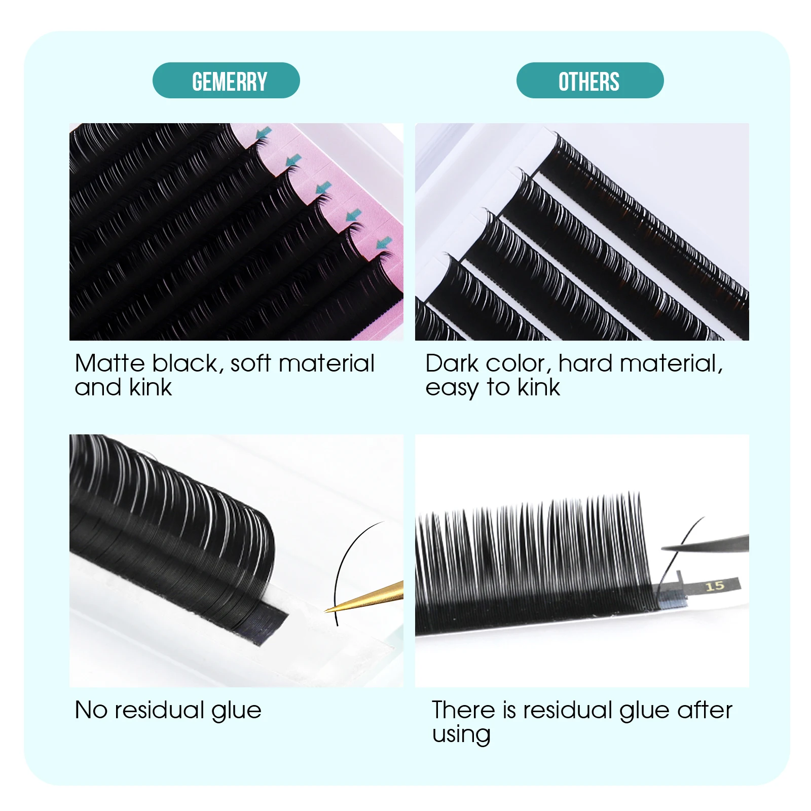 GEMERRY 25mm Pojedyncze Rzęsy – Eyelash Extension Korea Natural recenzja i cena