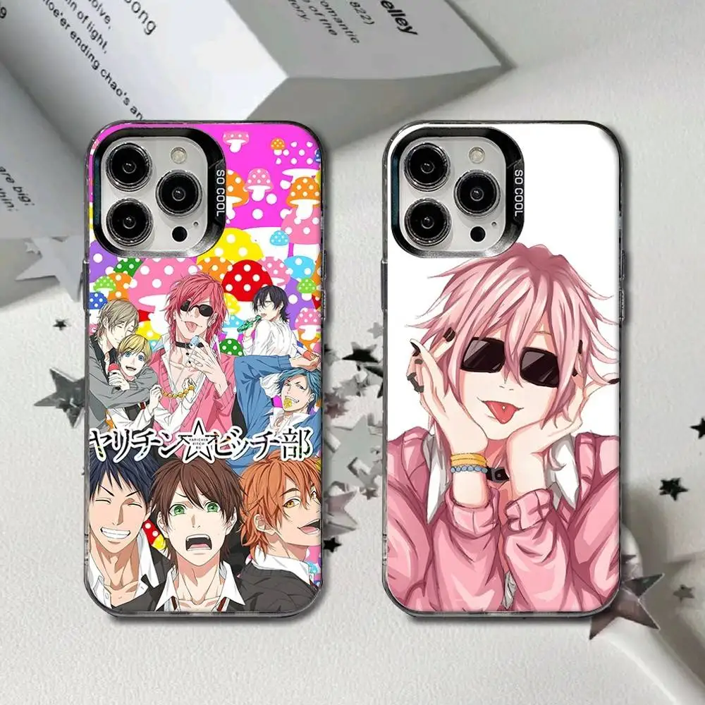 

Yarichin Club Anime Phone Case For iPhone 16,15,14,13,12,11,8,7,Pro,Max,Plus,Mini,XS,SE Anti Fall Black Matte Hard