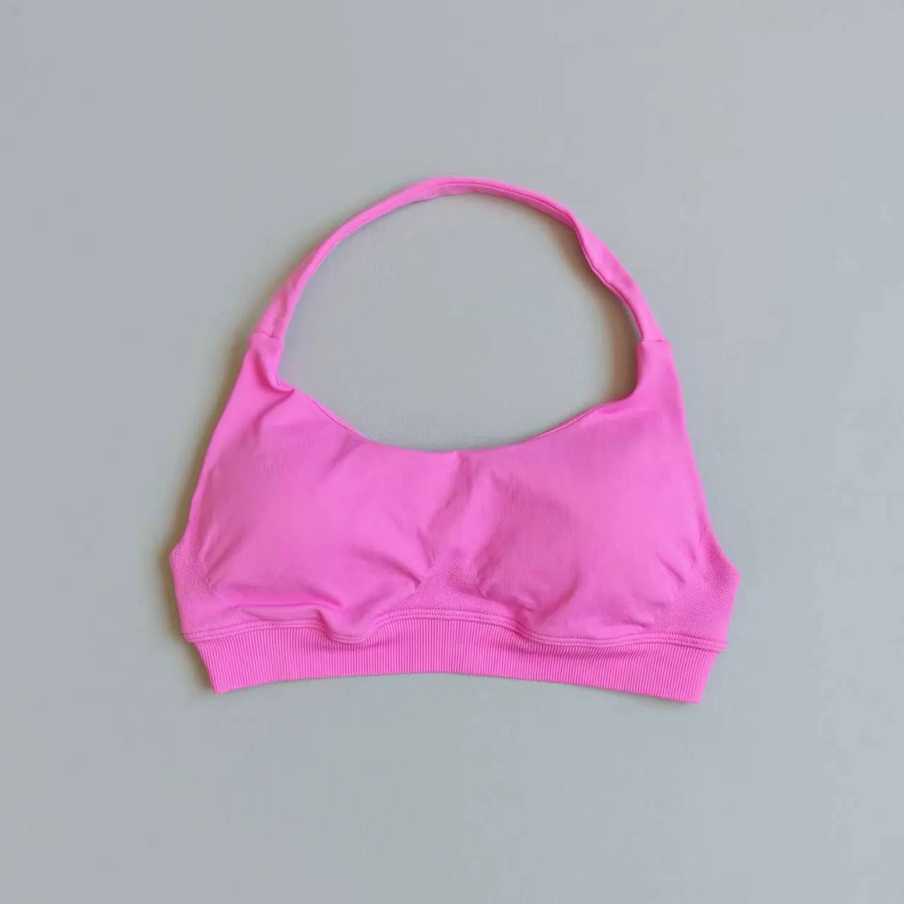 Nahtloser Neckholder-Sport-BH mit schönem Rückendesign, Push-up, stoßfest, schnelltrocknend, atmungsaktiv, für Damen, Fitness, Yoga, Oberbekleidung – Detail 4