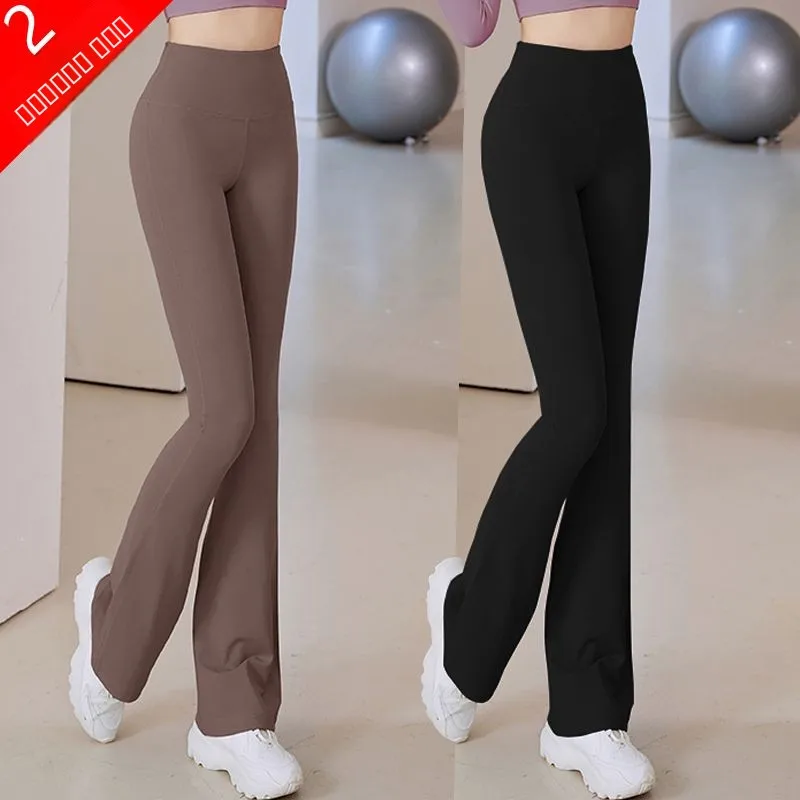 

High Waist Wide Leg Yoga Pants Women's Casual High Elastici Outdoor Wear Fitn Sports Pants Lengthened Polyester Fiber