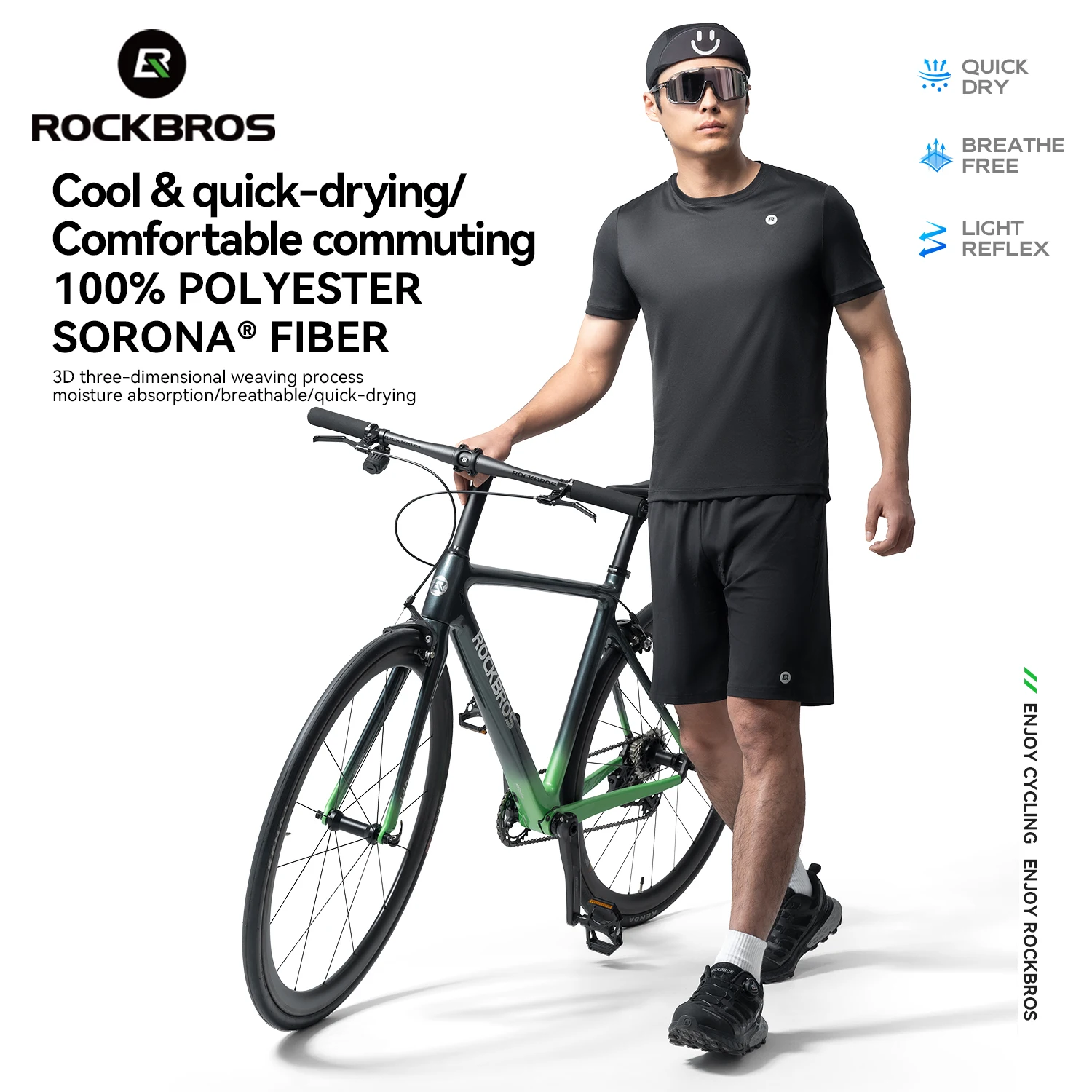 ROCKBROS Summer Cycling Short Sleeve Men's Road Bike T-shirt Breathable Sport Shorts Sleeve  Bike Clothing Bicycle Short Sleeve