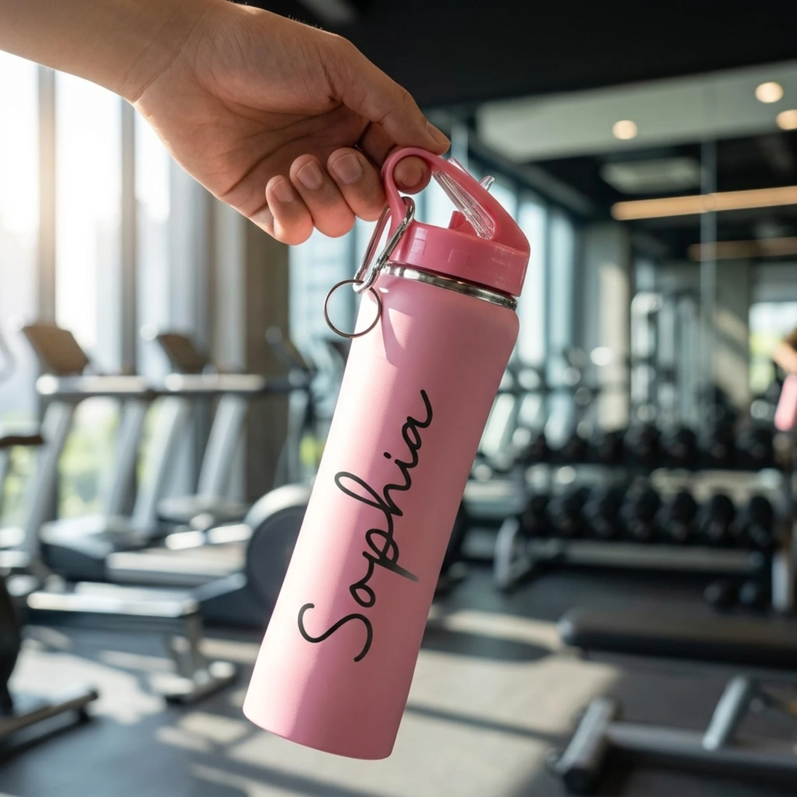 ขวดน้ำสแตนเลสสีชมพูสำหรับออกกำ - Sports Equipment With Names บทวิจารณ์และราคา