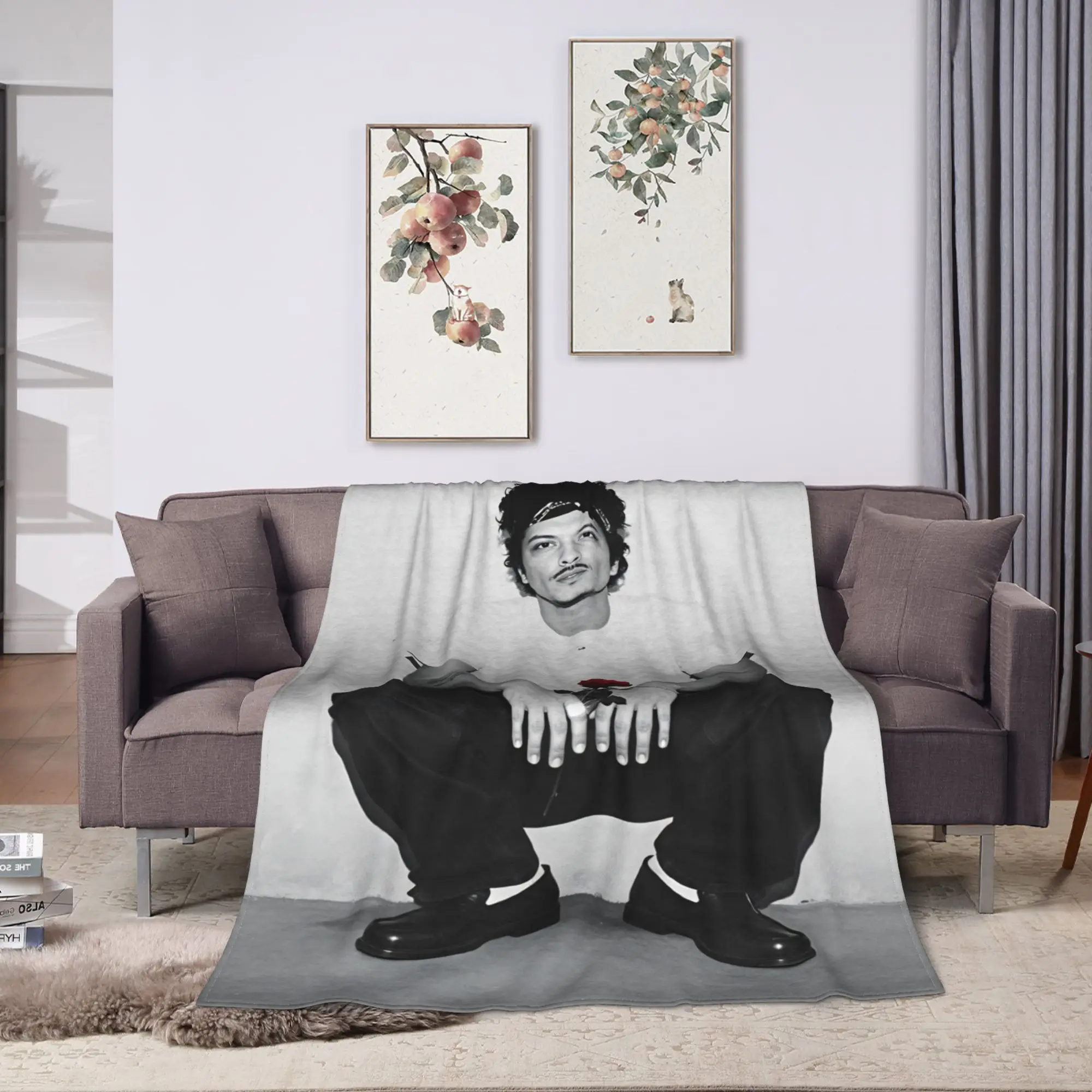 2026 Tour Bruno Mars American Blankets  Picnic Flannel Throw Blanket For Outdoor Warm Customized Quality Bedspread Gift Idea