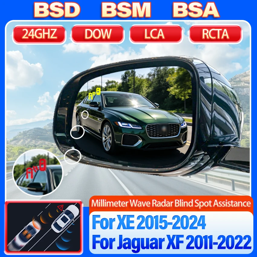 Car Blind Spot Detection System BSD BSA BSM Radar Parking Sensor Lane Change Assist For Jaguar XF 2011-2022 For XE 2015-2024