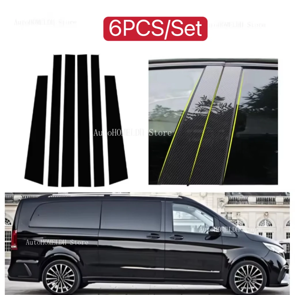 

6pcs Glossy Black Silver Door Window Pillar Posts Fit for Toyota Noah Voxy Esquire R80 2014 2015-2021 Trim Cover Decal Stickers