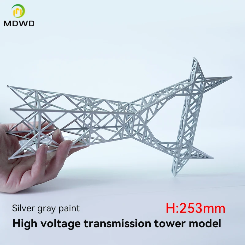 Sand Table Model High Voltage Tower Transmission Tower Cable Tower Model Plastic Barrel for Ho Train Layout