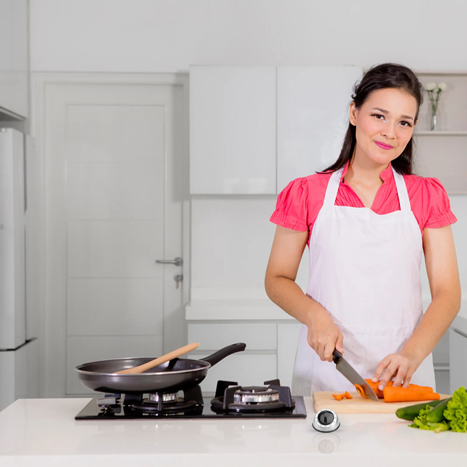 

1pc Stainless Steel Mechanical Kitchen Timer Round Cooking Countdown Time Reminder For Baking Time Management Tool Autism