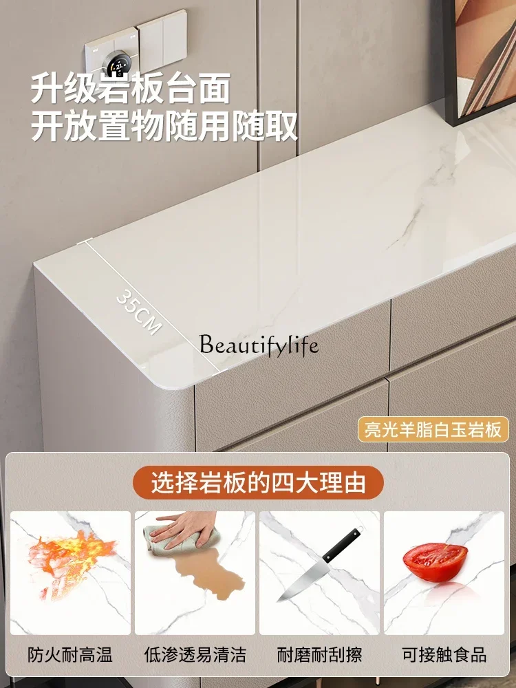 54Light luxury high-end shoe cabinet rock slab countertop large capacity storage multi-functional entrance storage cabinetSSS