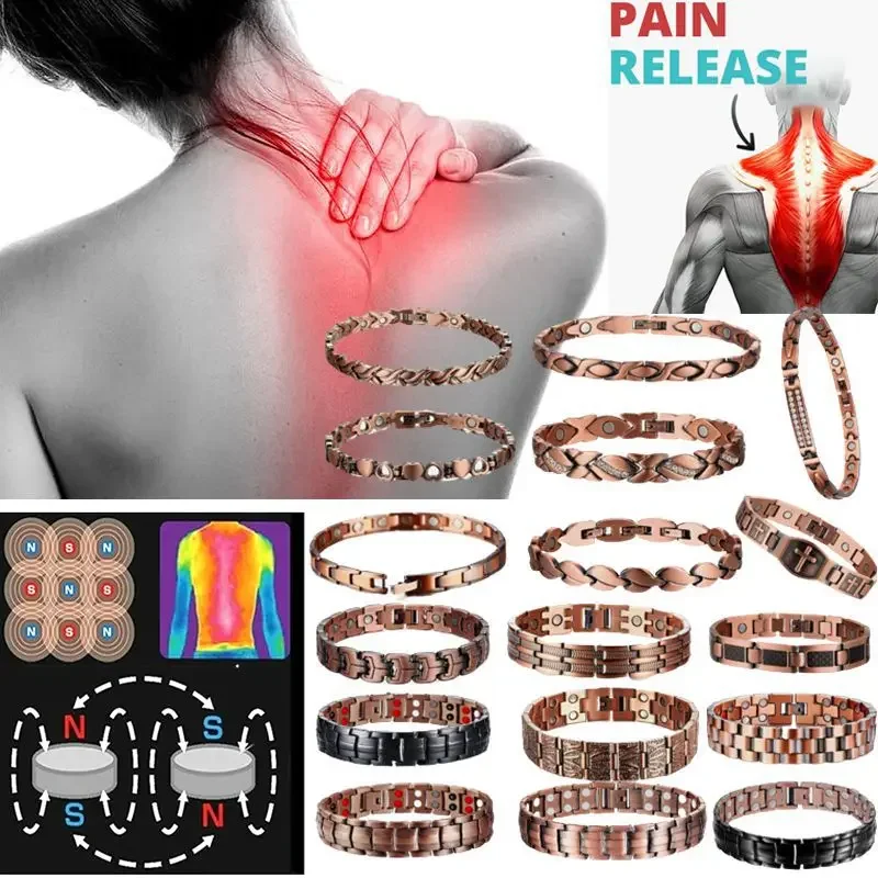 Men Magnetic Health Germanium Magnetic Bracelet Copper Power Energy Bracelet for Men Blood Pressure Magnets Bangles Arthritis