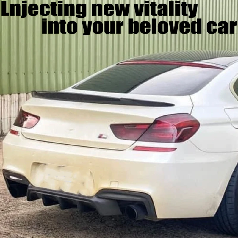 Suitable for BMW 6 Series F06 M6 640i 650i 2011-2017, V style carbon fiber rear trunk lid, trunk spoiler wing