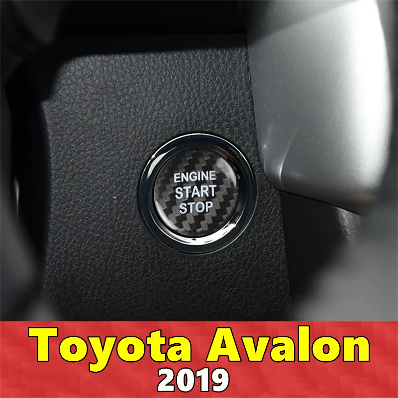 

For Toyota Avalon Car Engine Start Stop Button Cover Real Carbon Fiber Sticker 2019