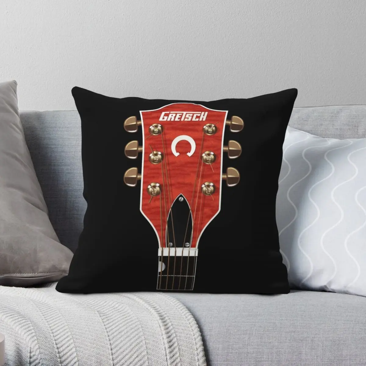 Gretsch guitarra fronha poliéster linho veludo criativo zip decorativo travesseiro caso sofá seater capa de almofada atacado