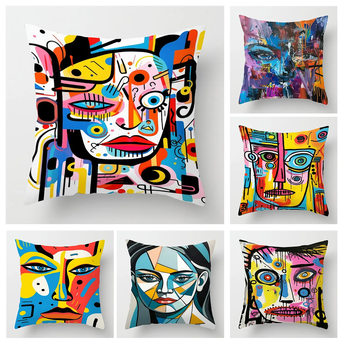

Vintage figure illustration pillow cover 45x 45cm bedroom sofa decorative cushion cover four seasons universal variety optional