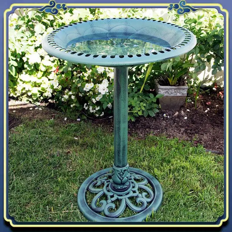 

1 Piece Bird Feeder Spring And Summer Garden Bird Bath Landscape Ornaments Bird Bath Bonsai PP With Ground Bird Feeder A
