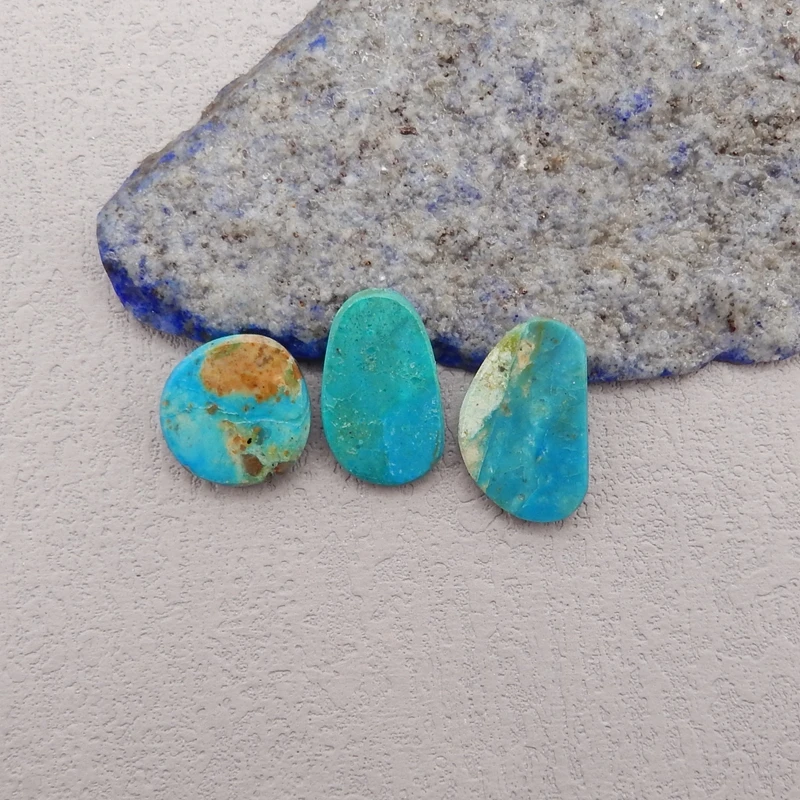 4pcs Natural Stone Cabochons,Blue Opal Gemstone Bracelet Necklace Pendant DIY Jewelry Accessories 26x21x5mm 9g