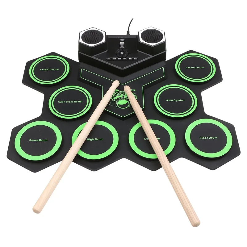 Roll Up Electronic Drum, Portable Silicone Drum Kit, USB MIDI Drum Pad, Jazz Drum Set, Percussion Instrument