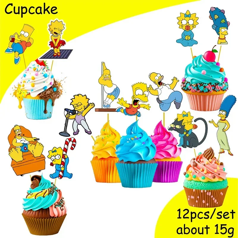 DisneyThe-Juego de vajilla para fiesta de Los Simpsons, vasos, platos, servilletas, decoración de fiesta de cumpleaños para niños y niñas, Baby