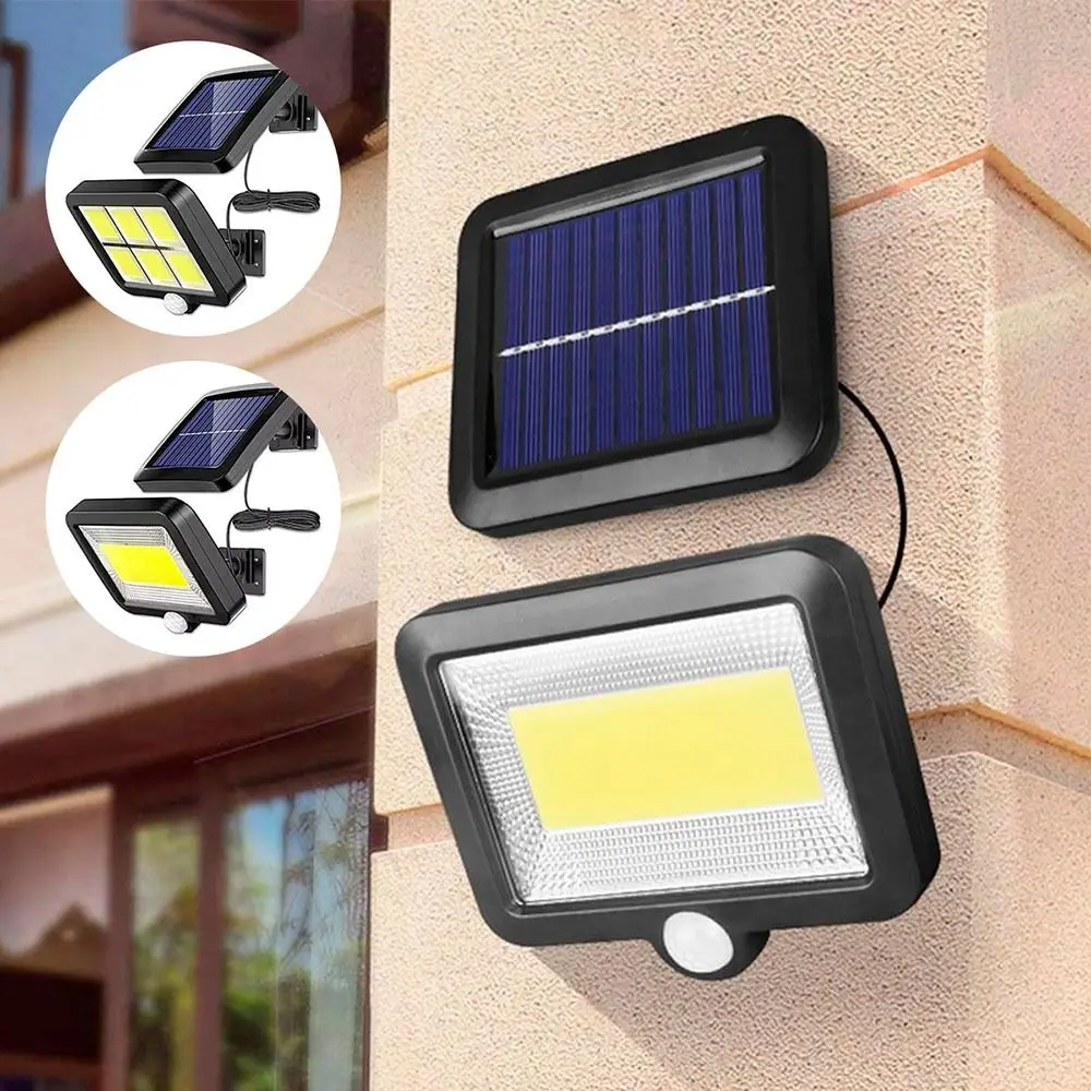 Motion Sensor Solar LED Light, Controle Remoto, Solar Street Lamp, Iluminação Interior e Exterior, 160 COB