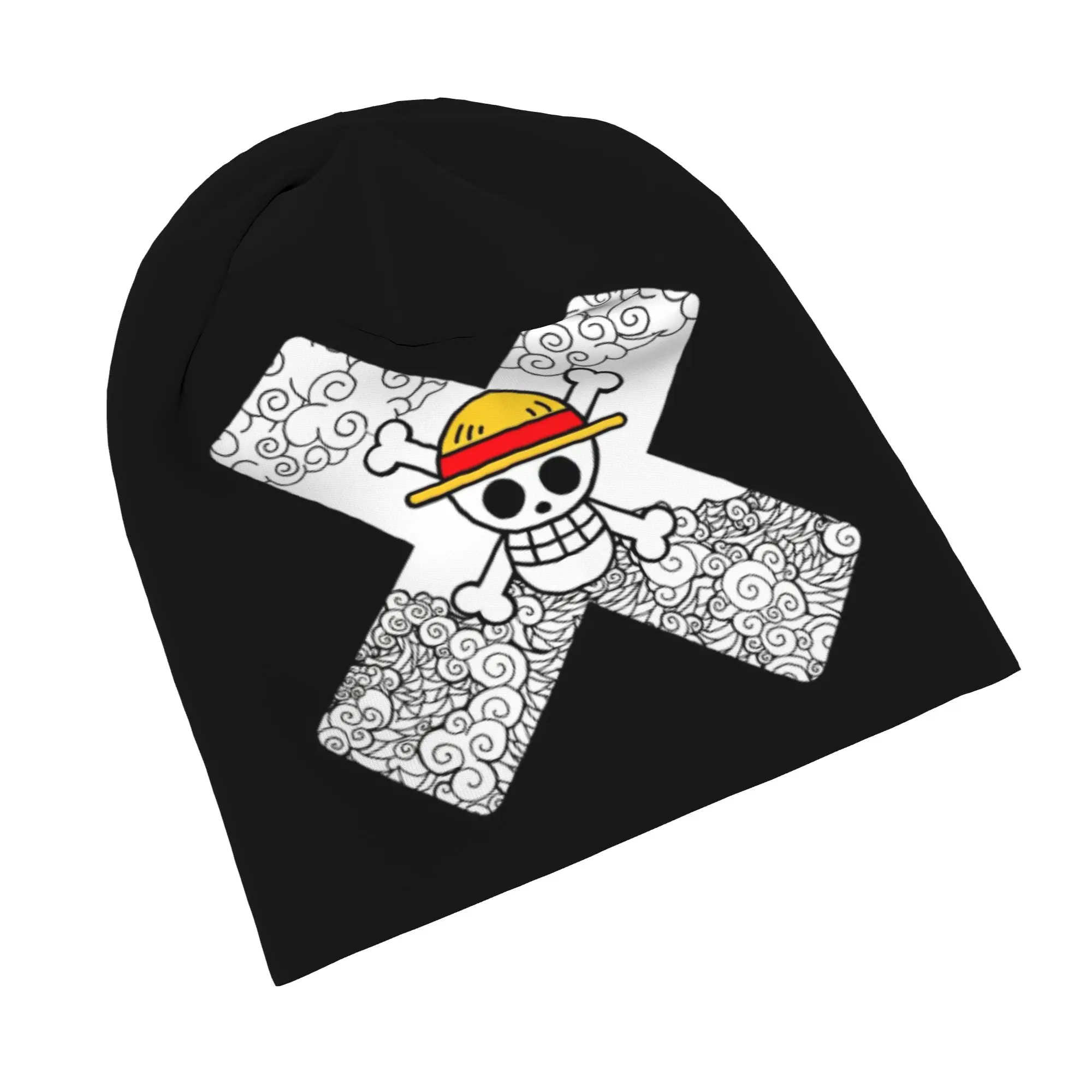 Straw Hat Tattoo Nakama One Piece Flag Cap  Hip Hop Adult Street Skullies Beanies Hat Summer Warm Dual-use Bonnet Hat
