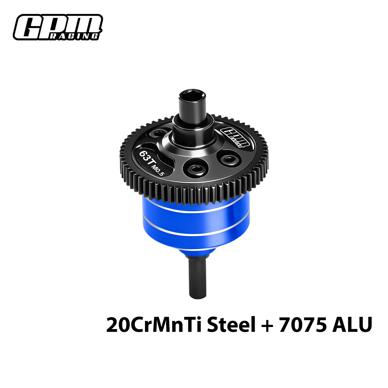 

GPM 20CrMnTi Steel + 7075 Alloy Complete Center Differential 63T 0.5 Mod For ARRMA 1/16 Mini Kraton 3S No Diffs Oil