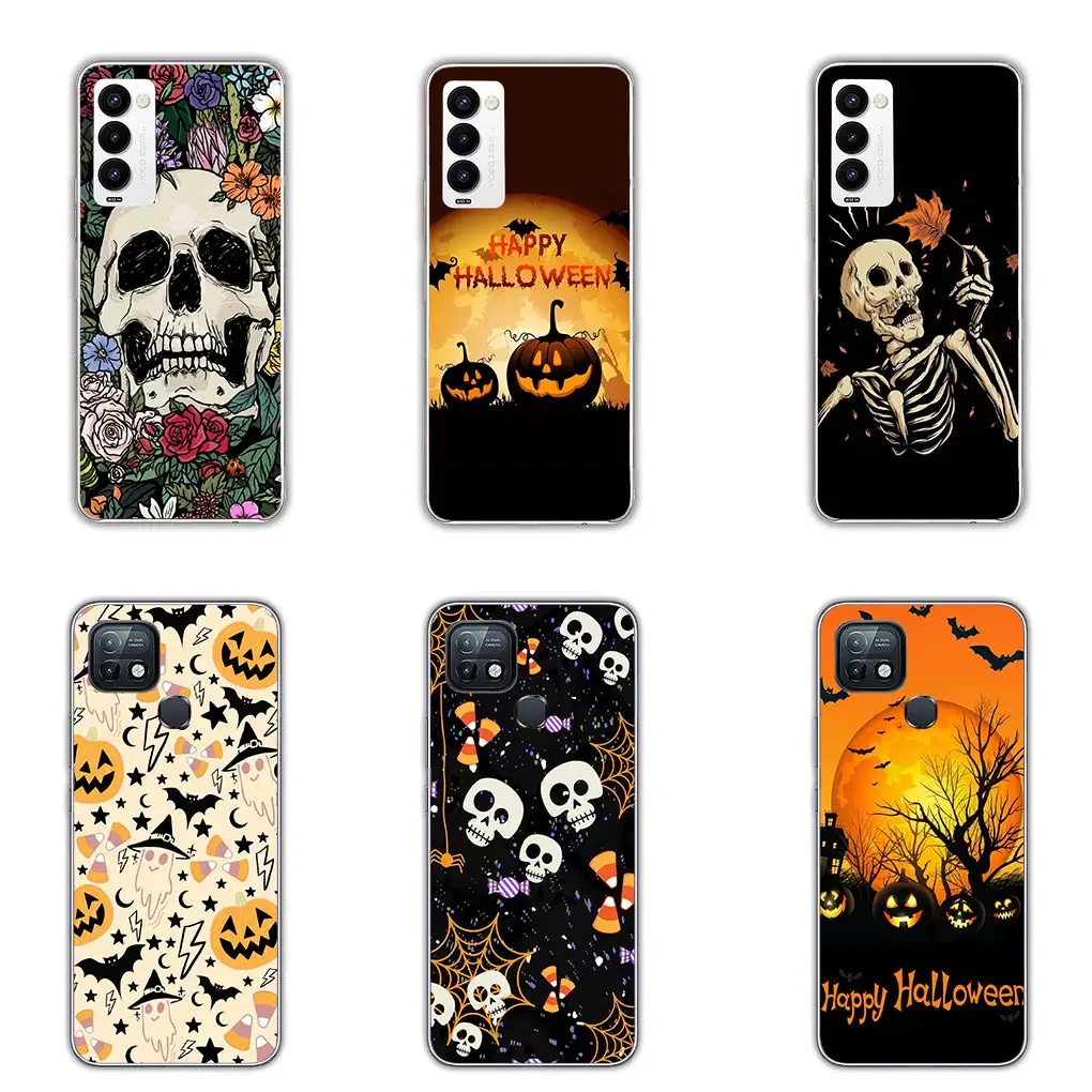 Little Ghost with Halloweens Pumpkin Skull Cover for Motorola Moto Edge 40 Pro 30 neo 20 Fusion Ultra G200 E22 E40 E30 E22I Case