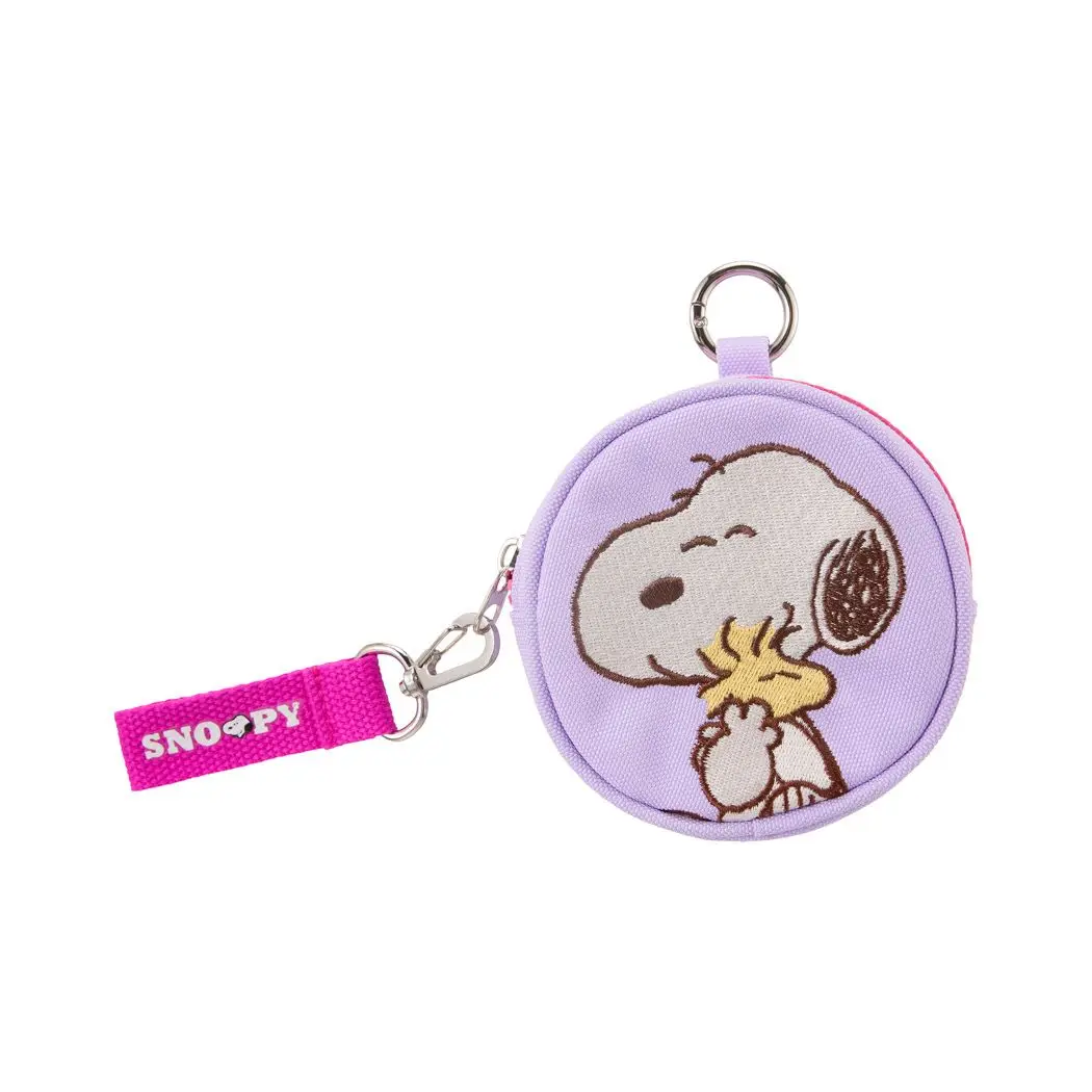 Nuevo Anime Snoopy dibujos animados Snoopy pequeño monedero con cremallera bolsa de almacenamiento pequeña portátil bolsa de almacenamiento redonda de la serie Life colorida