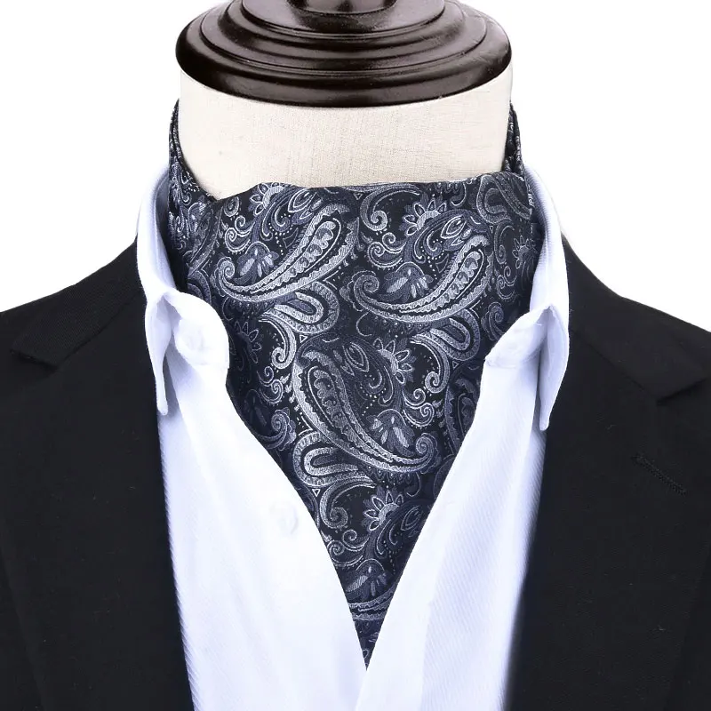 

Jacquard Floral Paisley Men Cashew Tie Wedding Formal Cravat Ascot Scrunch Self British Gentleman Polyester Soft Neck Tie Luxury