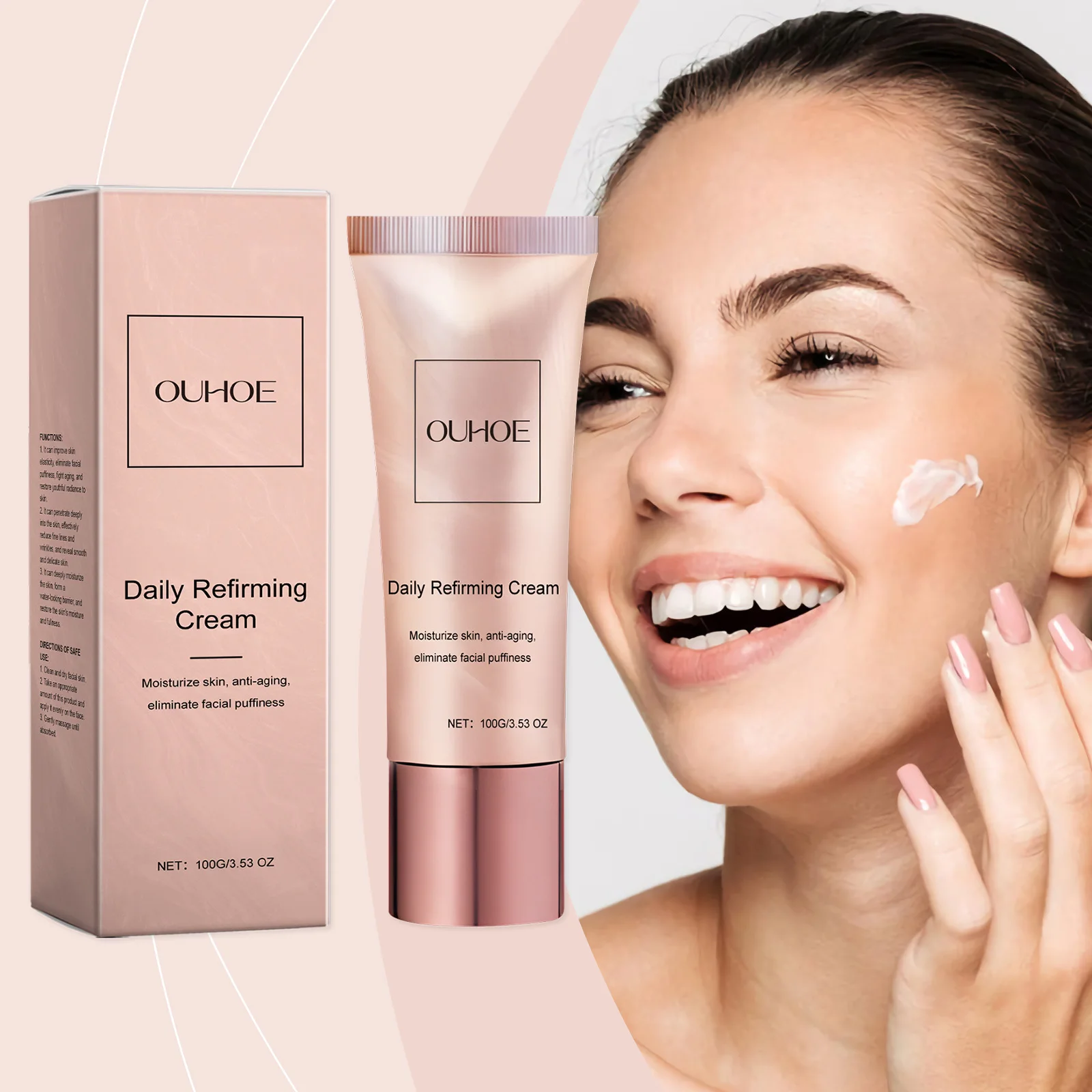 데일리 퍼밍 크림 - 깊은 수분 공급을 위한 안티에이징 페이스 모이스처라이저 - 리프팅 및 주름 감소 - 100g/3.53oz